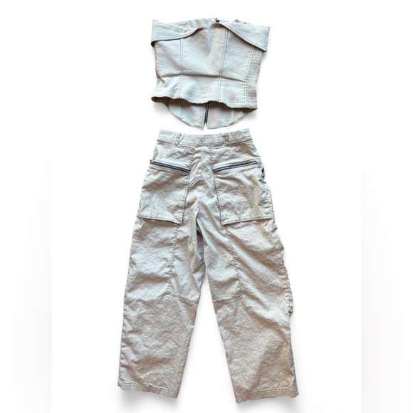 Zara Topstitched Zippered Pants and Bustier Set - Picture 8 of 8